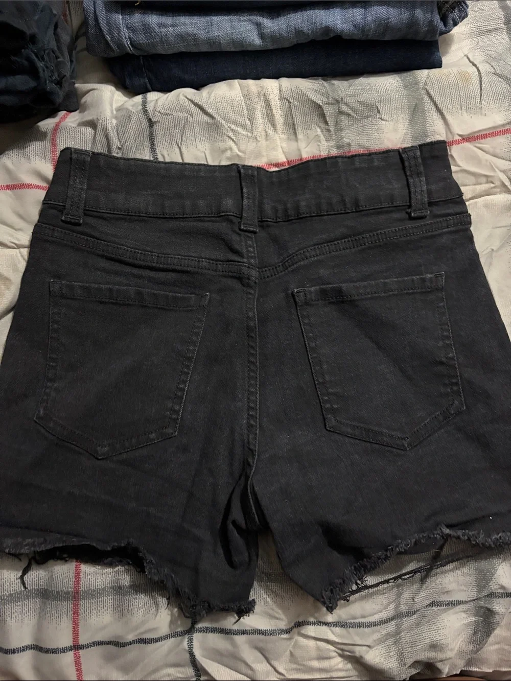 No Boundaries Black Raw Hem Denim Shorts